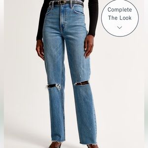 90s straight ultra high rise destroy jeans